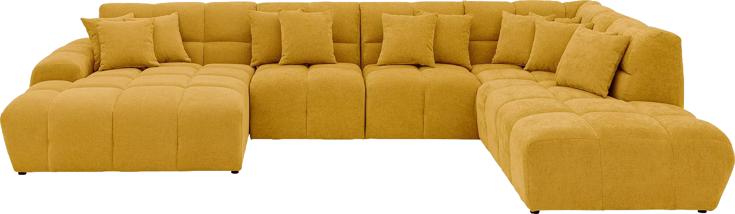 Goossens Excellent Kubus Bank Stof Geel - 8252740-goossens-excellent-kubus-bank-stof-geel-01
