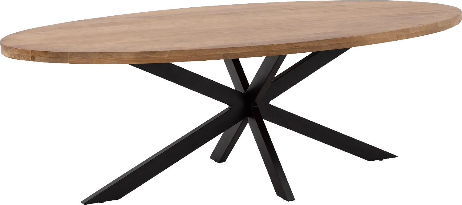 Goossens Basic Lecce Eettafel Mango Bruin - 8243816-goossens-basic-lecce-eettafel-mango-bruin-01
