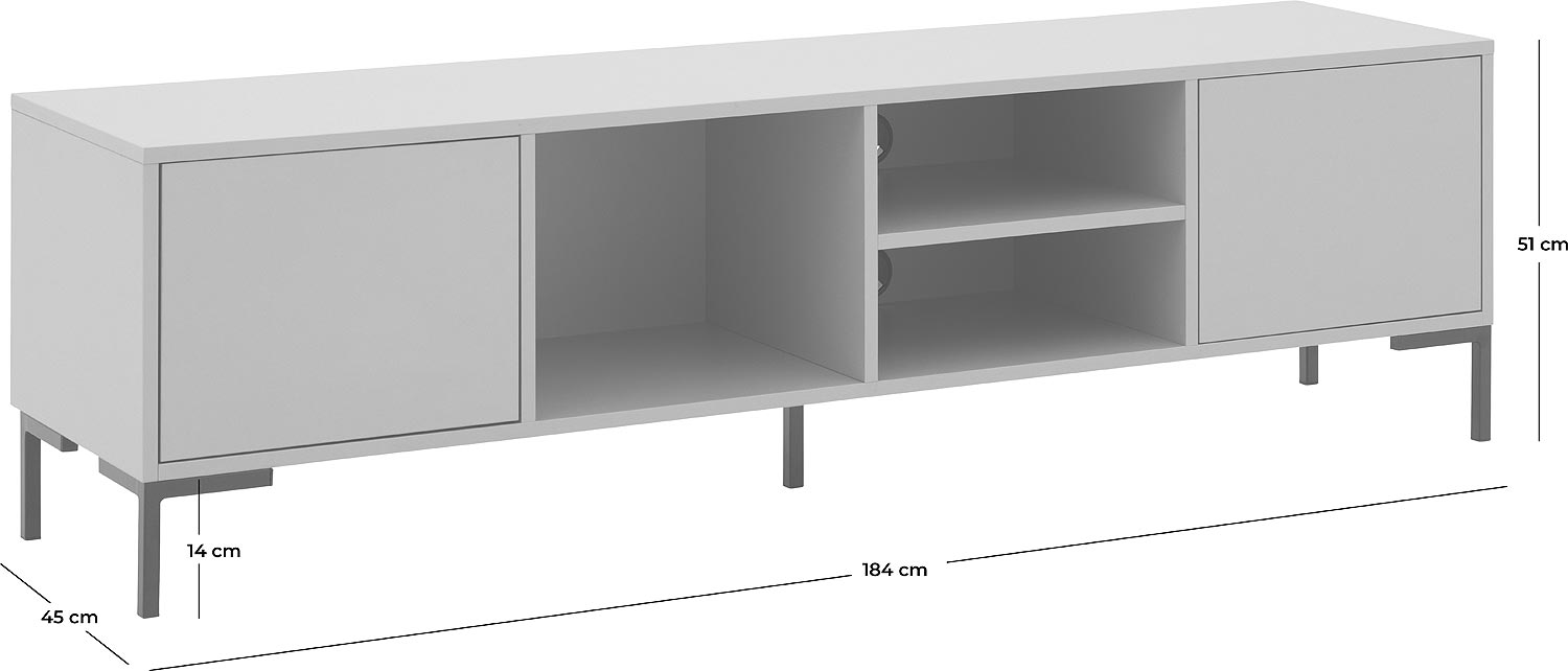 Goossens Basic Madrid Tv Meubel Melamine Grijs - 8231827-goossens-basic-madrid-tv-meubel-melamine-grijs-50