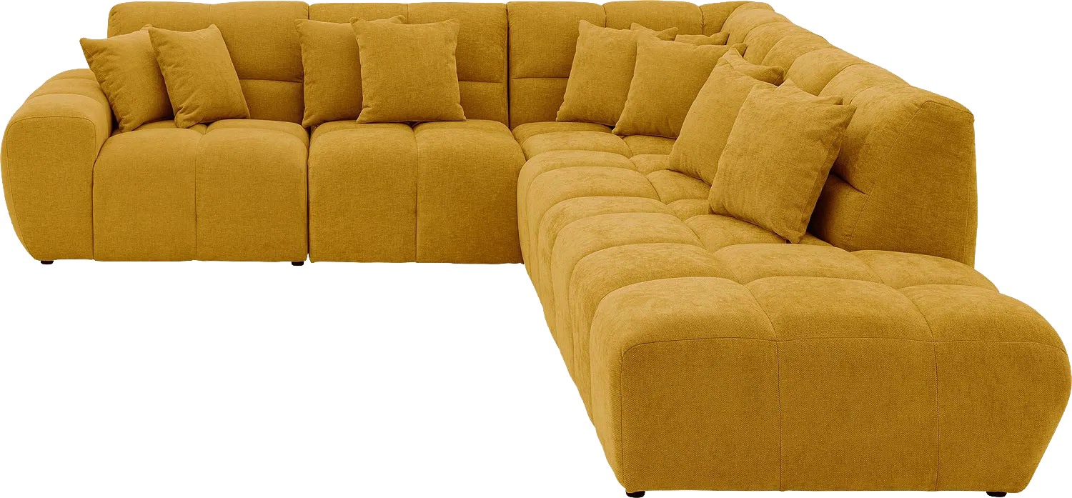 Goossens Excellent Kubus Bank Stof Geel - 8252756-goossens-excellent-kubus-bank-stof-geel-01