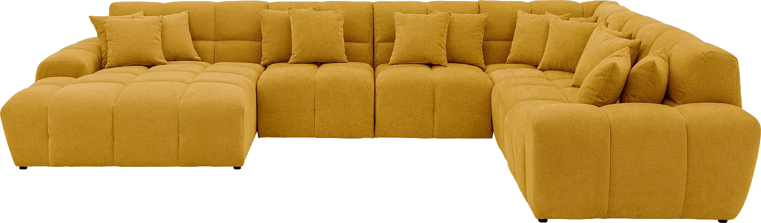 Goossens Excellent Kubus Bank Stof Geel - 8252858-goossens-excellent-kubus-bank-stof-geel-01