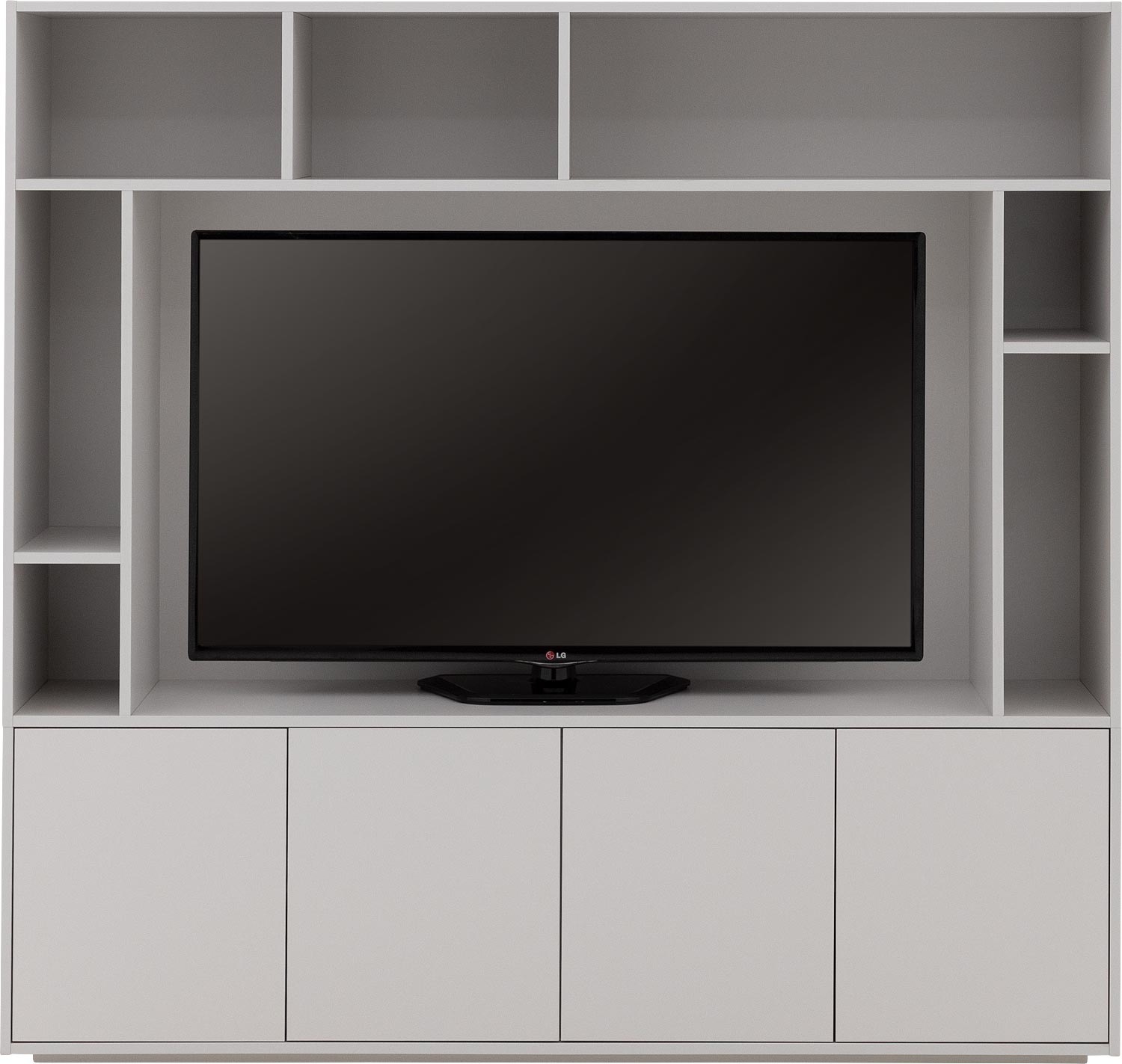 Goossens Basic Madrid Tv Meubel Melamine Grijs - 8251693-goossens-basic-madrid-tv-meubel-melamine-grijs-01