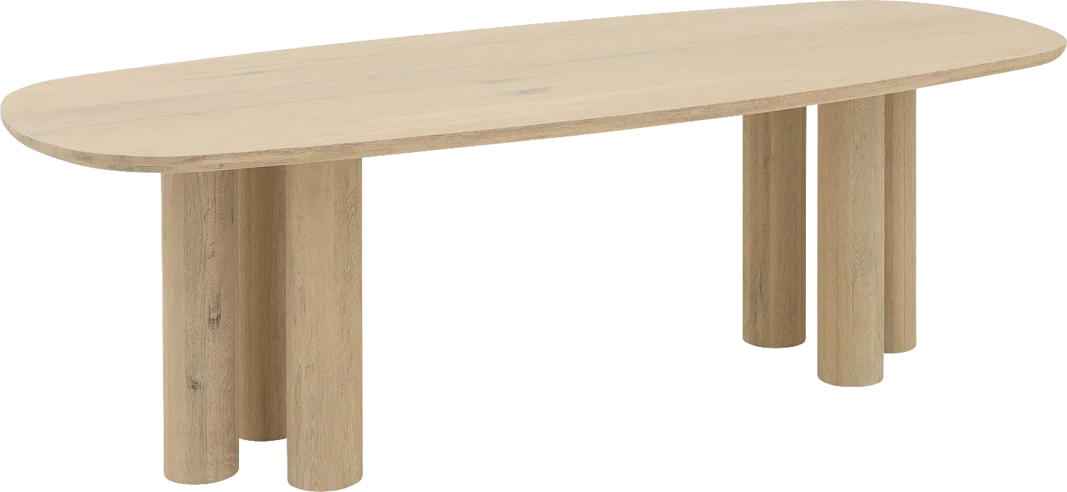 Goossens Slim Eettafel Eiken Wit - 8252120-goossens-slim-eettafel-eiken-wit-01